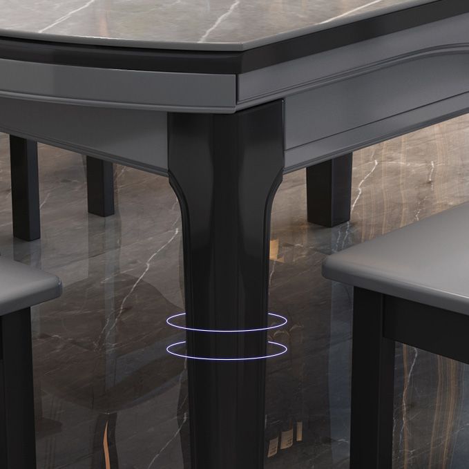 Modern Scalable Stone Dining Table 4 Legs Table for Dining Room