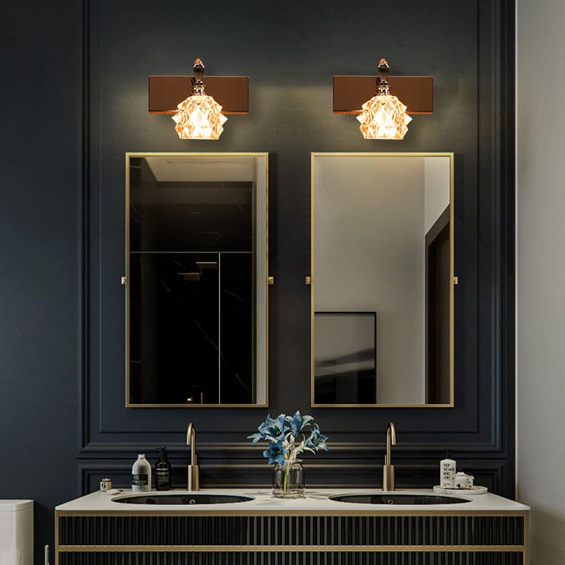 Contemporary Vanity Light Simple Glass Mirror Lighting Fixtures for Washing Room