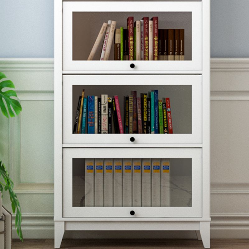 Manufactured Wood Standard Bookcase Vertical Bookcase with Glass Doors