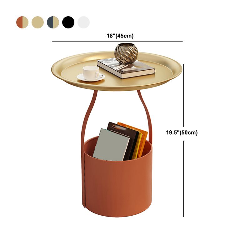 Mid-Century Metal Side End Table Tray Top Corner Table for Living Room