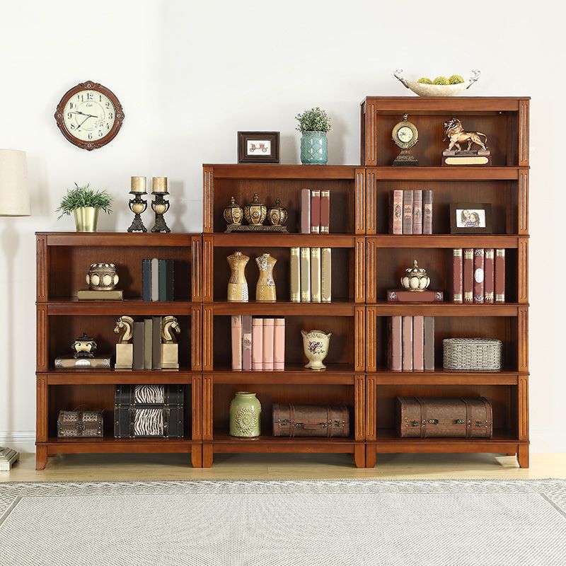 14" Wide Contemporary Shelf Bookcase Closed Back Solid Wood Bookcase