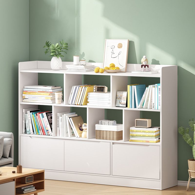 Standard Bookshelf With Doors Contemporary Bookcase for Study Room