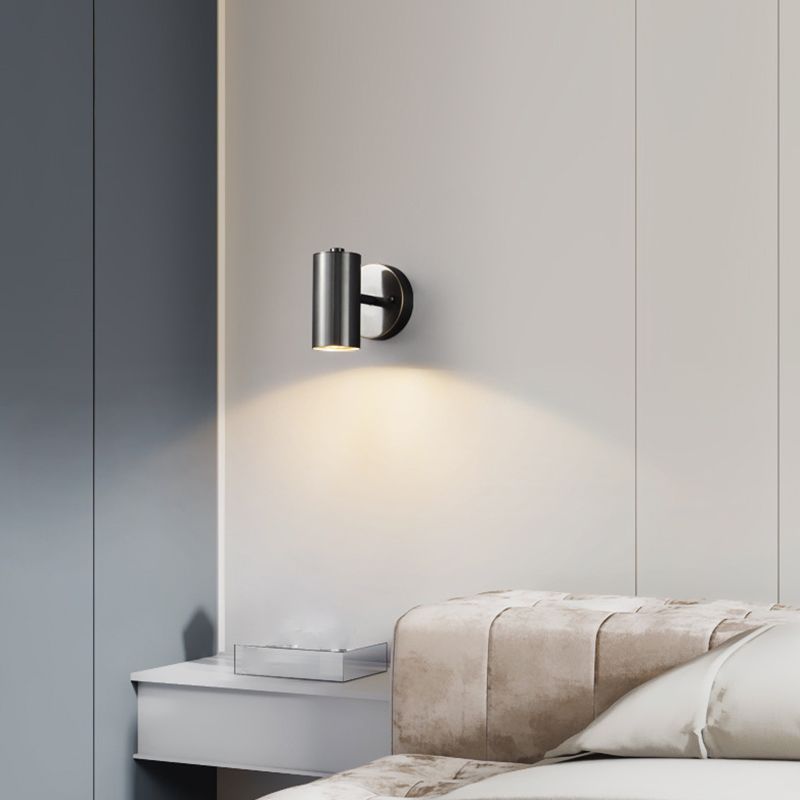 Modern Style Cylinder Wall Sconce Metal 1 Light Sconces for Bedroom