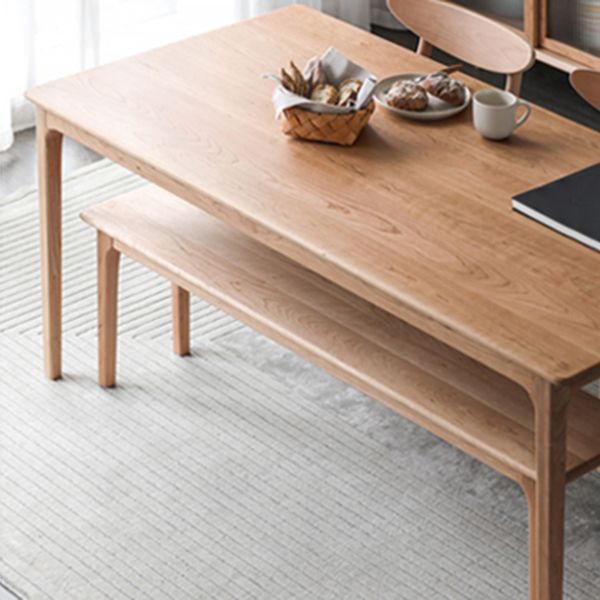 Rectangle table à manger contemporaine table fixe blanche avec du bois massif en pin