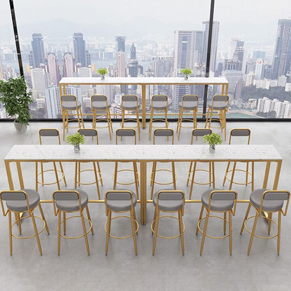 Faux Marble Bar Stool and Table Set 1/4 Pieces Counter Height Set