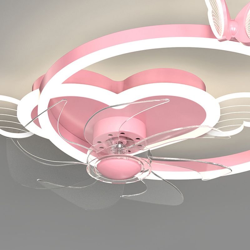 Ventilador de techo circular minimalista de moda Luz de acrílico para niños LED LED SEMI FLUSH LUCH