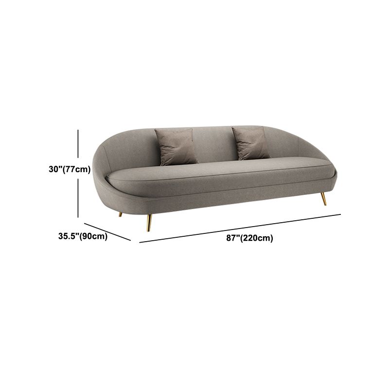 Sloped Arm Curved Sofa with Tight Back Contemporary Sofa for Apartment