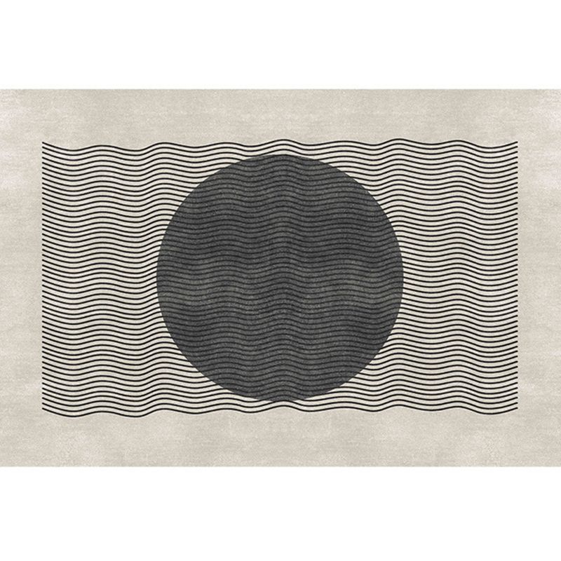 Basic Contrast Panel Carpet Modern Polyester Rug Living Room Rug with Non-Slip Backing