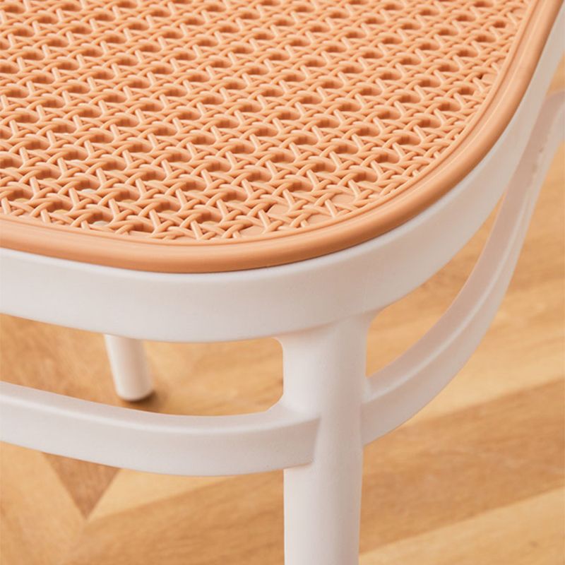 Brown Stacking Outdoors Dining Chairs Tropical Plastic Patio Dining Chair