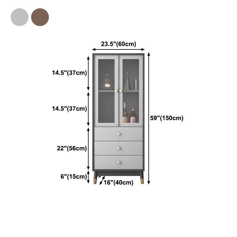 Glam Style Cupboard Artificial Wood Frame Kitchen Sideboard for Dining Room