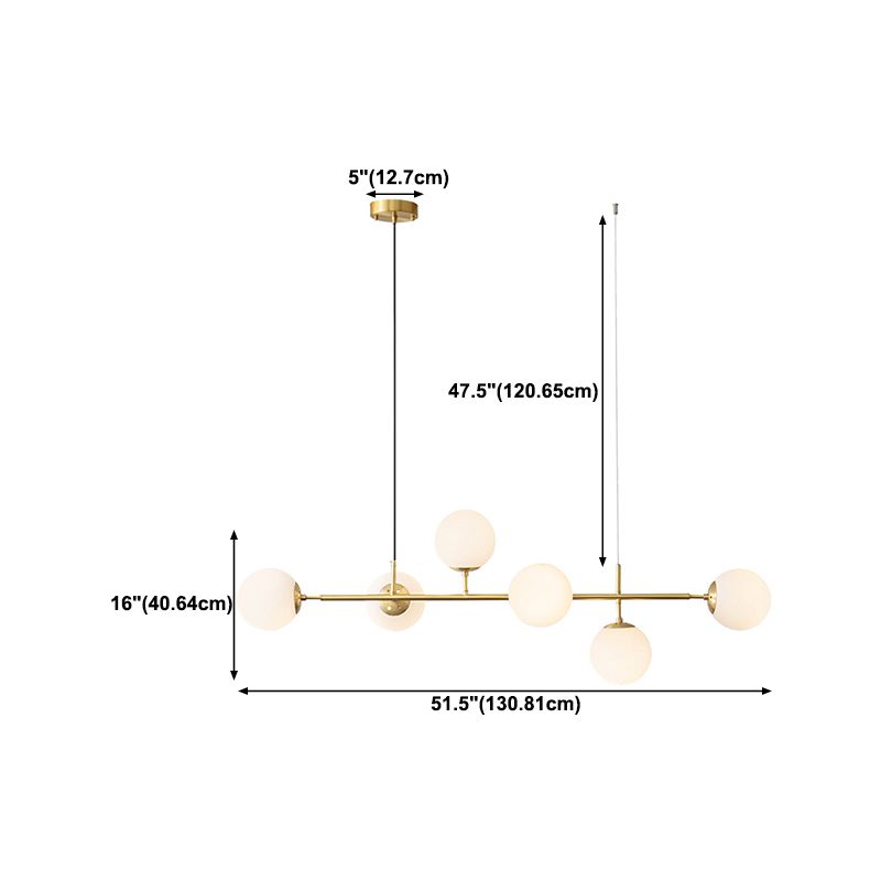 Modern Style Ball Shape Island Pendants Glass Pendant Lights for Living Room