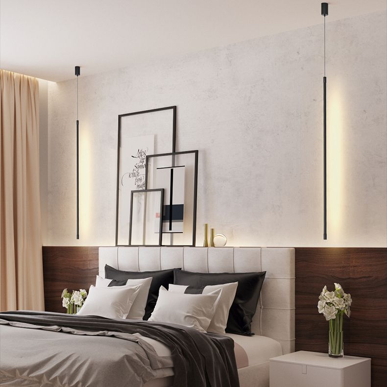 Éclairage suspendu linéaire Métal de style moderne 1 pendentif léger pour le chevet