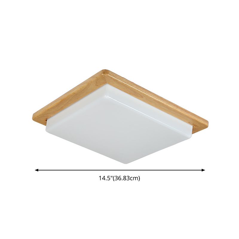 Wood 1-Light Flush Mount Ceiling Lamps Modern Style Geometric Flush Mount Light