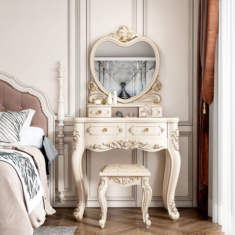 Victorian Bedroom Makeup Vanity Desk Table White Vanity Dressing Table