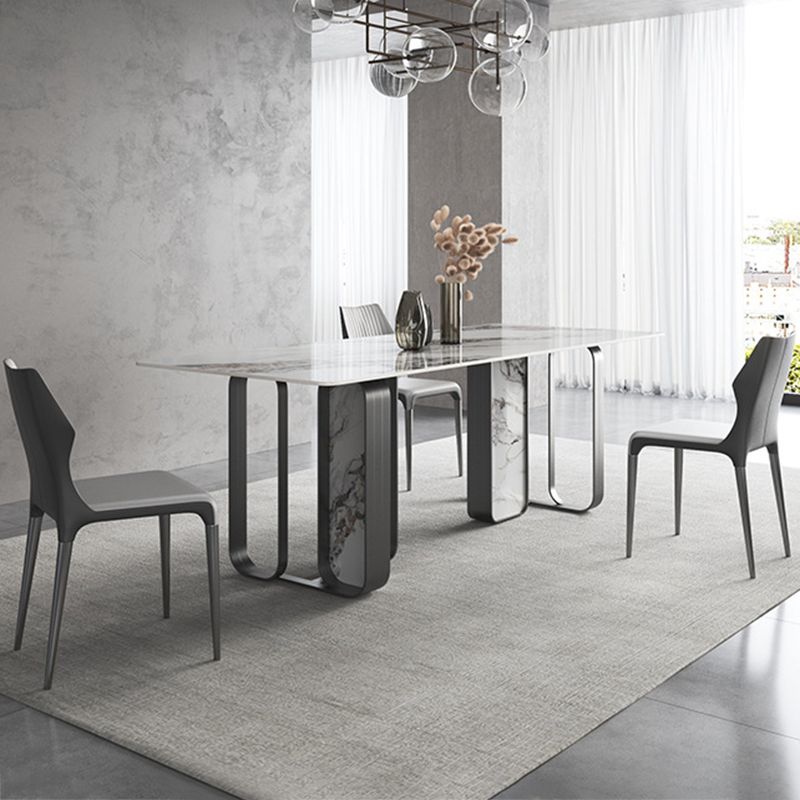 Nordic Sintered Stone Top Dining Set Rectangle 1/3/4/5/6/9 Pieces Dining Room Table Set