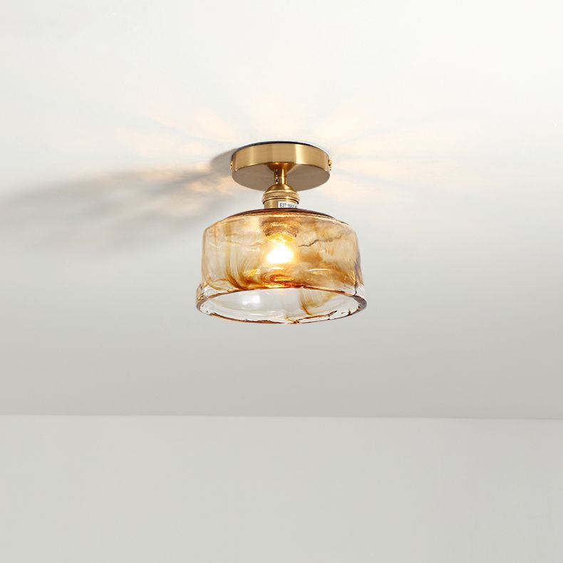 Nordic Style Copper Ceiling Light Geometry Shape Ceiling Lamp for Living Room