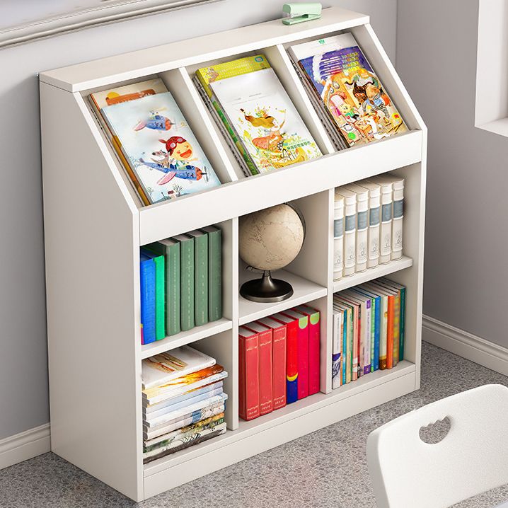 Wooden Bookshelf Modern Home Office Bookcase with Rectangle Shelves