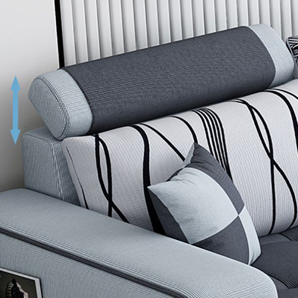 82.67"Long Square Arms Sofa for Living Room Contemporary with Sewn Pillow Back