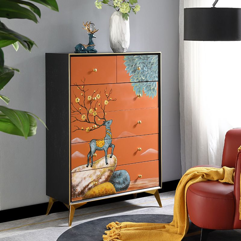 Classic Glam Lingerie Chest Wood Vertical Storage Chest with Drawers for Bedroom