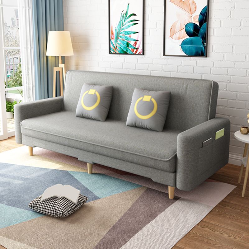 Living Room Contemporary Sleeper Square Arm 3-seater Linen Sofa