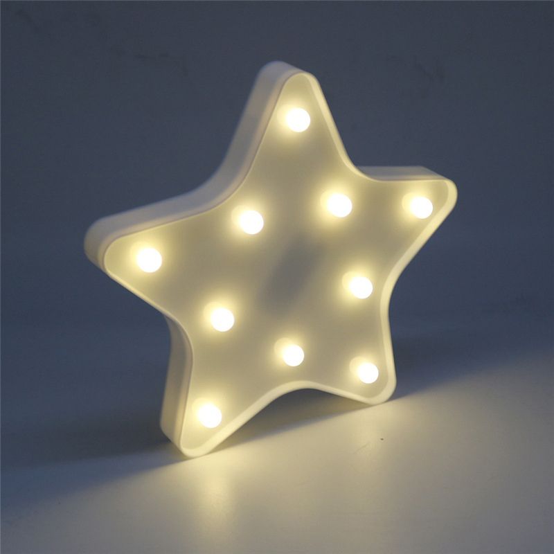Star Night Stand Light Modern Plastic Plasty BATTERA IL LED Wall Night Lighting