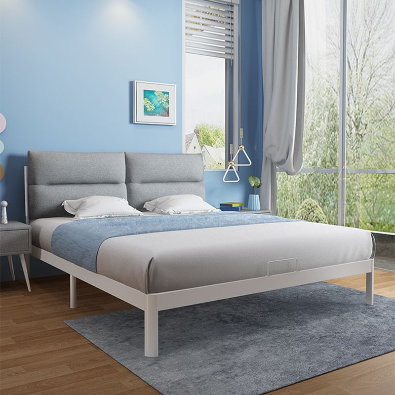 Contemporary Metal High Profile Bed Frame 39.37" H Panel Bed