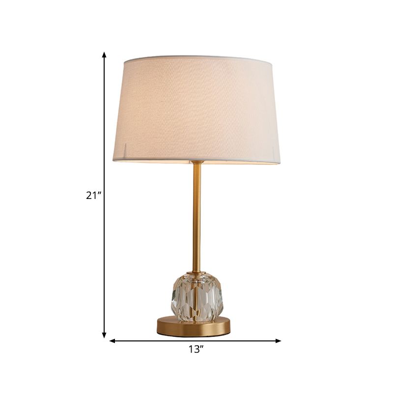 1 lampe de table de tête avec une boule de baril Crystal Ball Modern Sorming Room Room Nightand Light en beige
