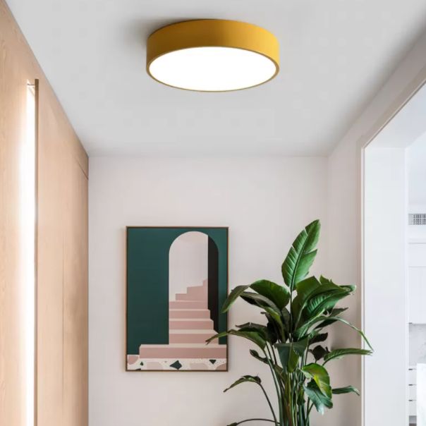 Plafoniera a semi-incasso circolare in stile nordico Plafoniera a semi-incasso in metallo per camera da letto
