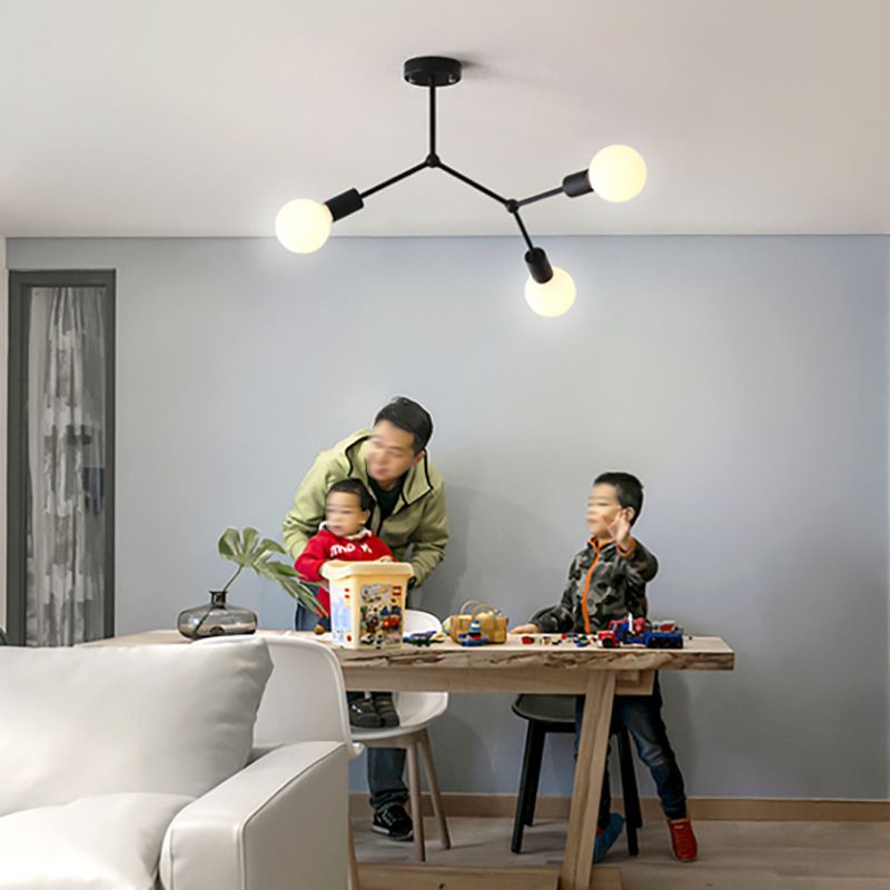 Plafonnier Design à ampoule nue de Style industriel, luminaire rétro pour salon