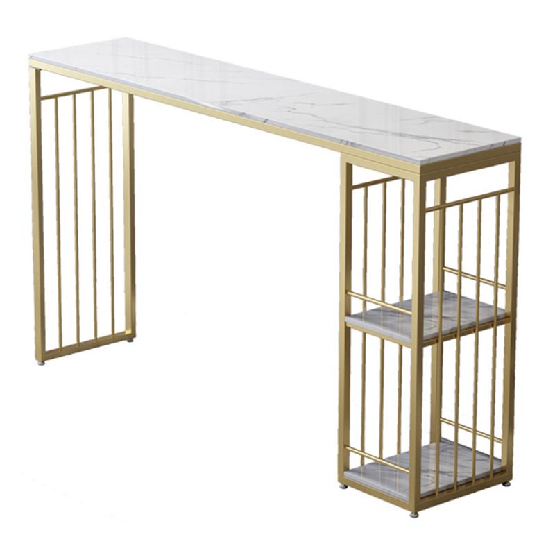 Rectangle Pub Table Glam Style Bar Height Bar Table for Breakroom