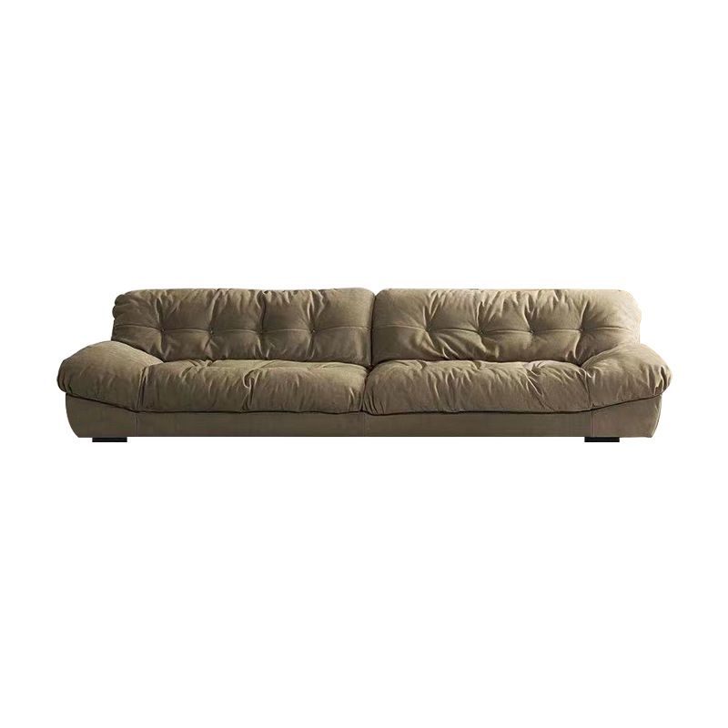 Armless Standard Sofa Tufted Split-Back Green Settee for Living Room