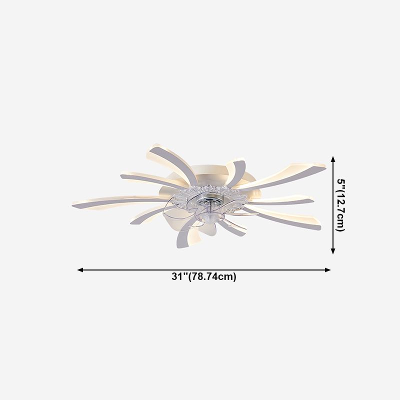 Luce a ventola del soffitto in metallo nordico illuminazione a filo a filo multipla con lama della ventola di plastica