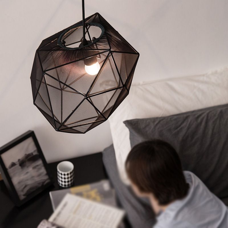 Geometrisches Schlafzimmer hängende Anhänger Stoff Eins moderne hängende Beleuchtung in Schwarz/Weiß