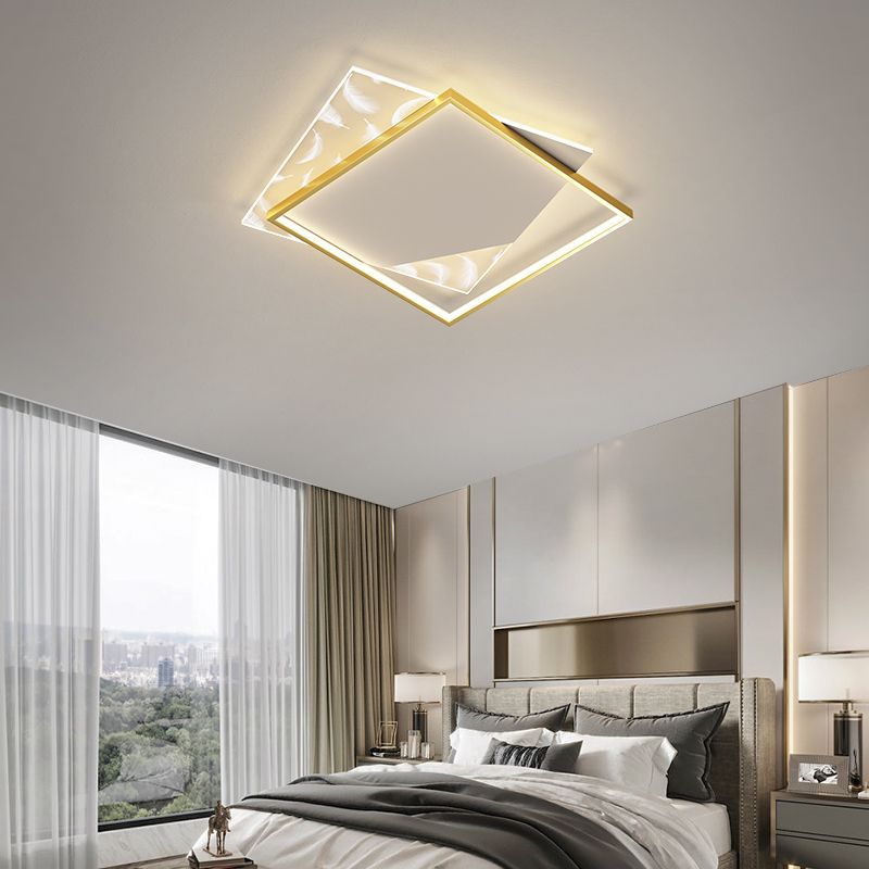 Dubbele vierkante inbouwlamp Moderne LED-plafondlamp voor woonkamer