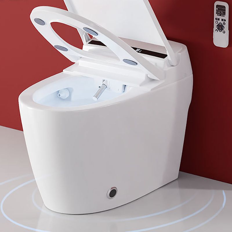 White ABS Toilet Modern All-In-One Toilet Bowl with Heated Seat