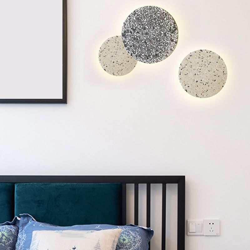 Modern Simple Stone Wall Light Colorful Marble Round Shape LED Wall Lamp for Living Room