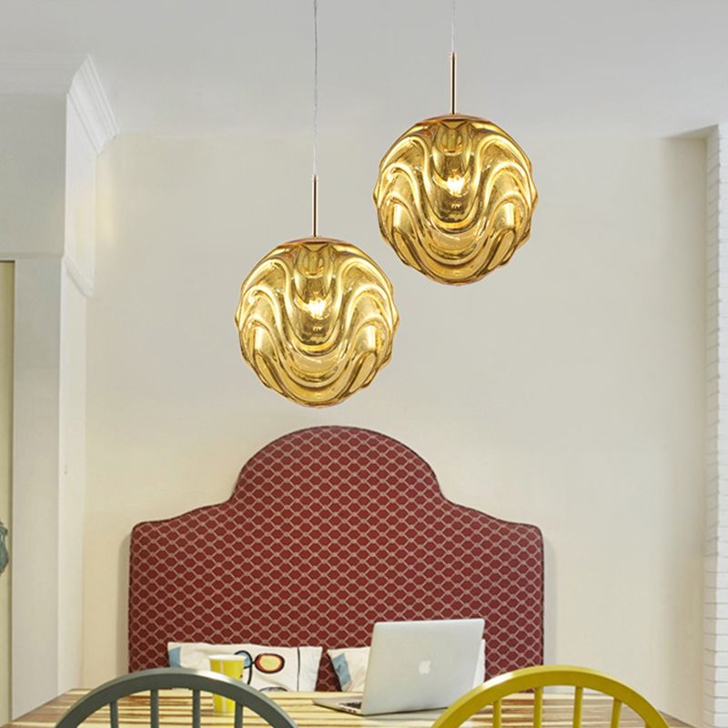 Zeitgenössischer 1 leichter Anhänger Licht mit schwarz/silber/blauem Glas Schatten Baiser hängende Deckenleuchte