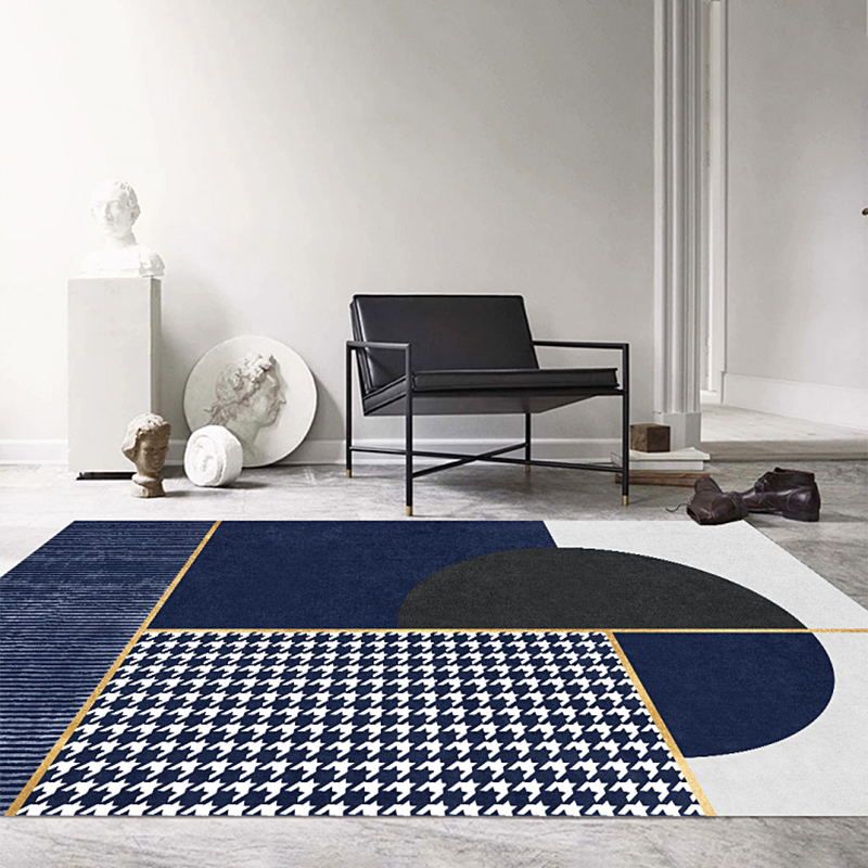 Multicolored Modern Rug Geometric Design Carpet Polyester Washable Indoor Rug for Living Room