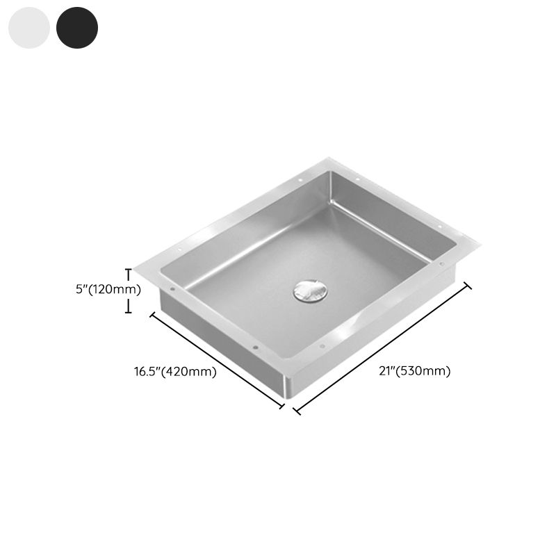 Modern Bathroom Sink Metal Rectangular Undermount Bathroom Sink with Pop-Up Drain