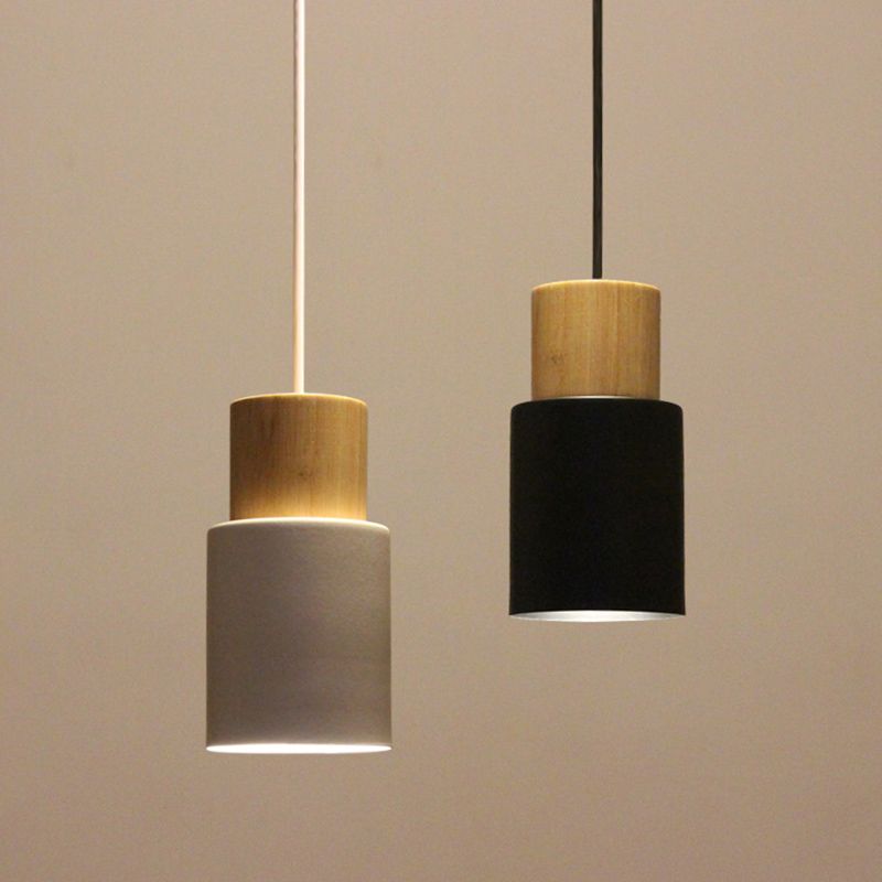 Cylindrical Mini Pendant Light Fixture Nordic Metal Single Hallway Hanging Light
