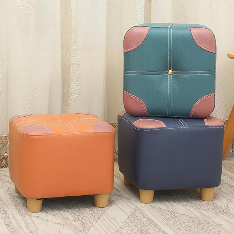 Orange Modern Standard Square Color Piece Leather Standard for Drawing Room