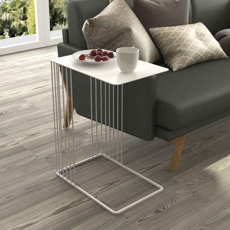 Mid-Century Rectangular Side Table Metal C Side Table, 23.23" Tall