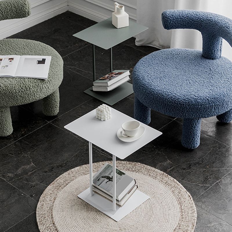 Mid-Century Modern End Table Metal C-shape Sofa Side Accent Table