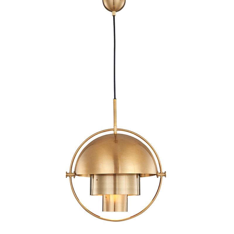 Lampada a sospensione a strati artistici moderni Lampada a sospensione in ferro elettroplate per sala da pranzo