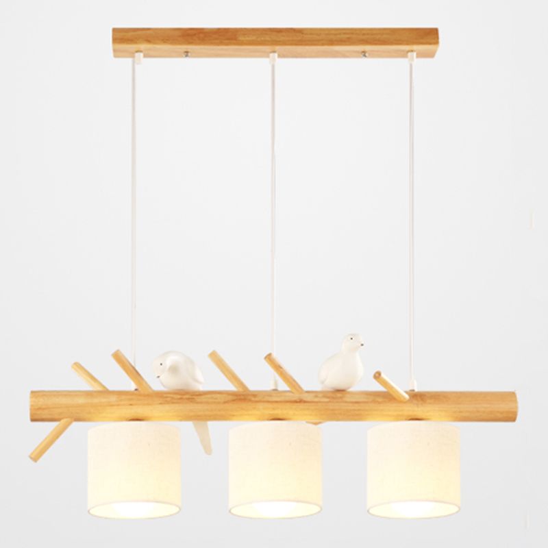 Moderne Stilzylinderform Island Lichter Holz Island Anhänger