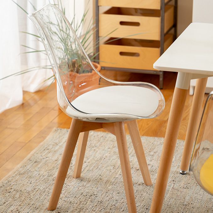 Modern Style Indoor-Outdoor Plastic Side Chair Set Clear Stack Dining Chair