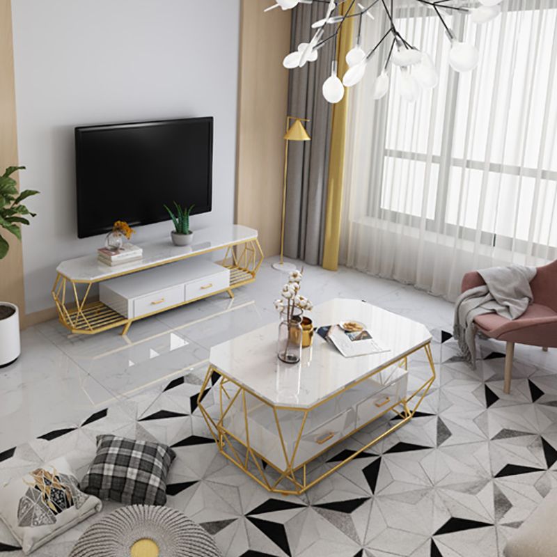 Home Open Shelving TV Stand Luxury Sintered Stone TV Cabinet