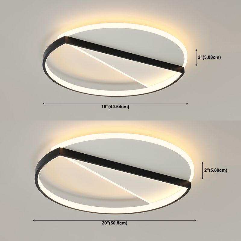 Acrylic Geometric LED Ceiling Fixture in Modern Minimalist Style Lacquered Iron Indoor Flush Mount