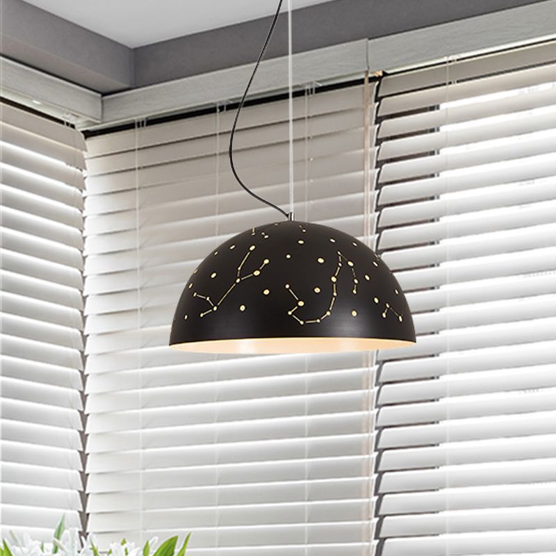 Semisphere metalen hangend plafondlicht minimalistisch 1 lichtblauw/groen/gele hanglamp