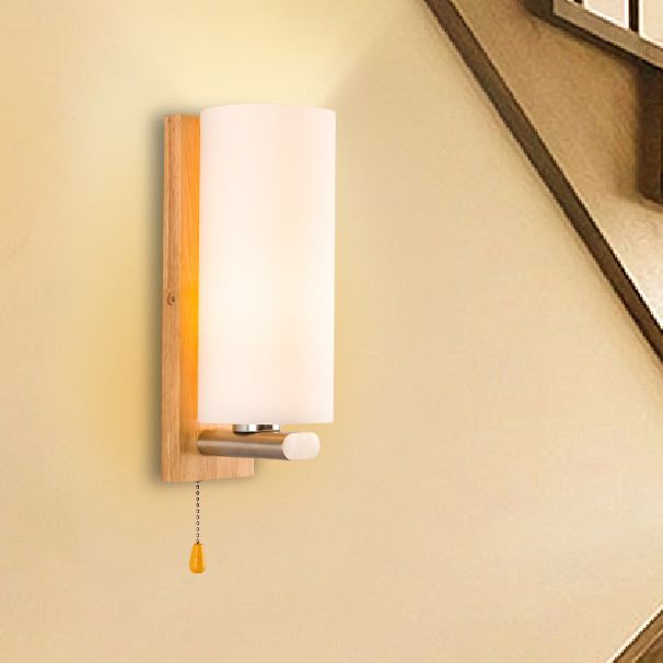 Cilindro de la sala de estar accesorio de iluminación de pared de vidrio Iluminación de pared moderna en blanco